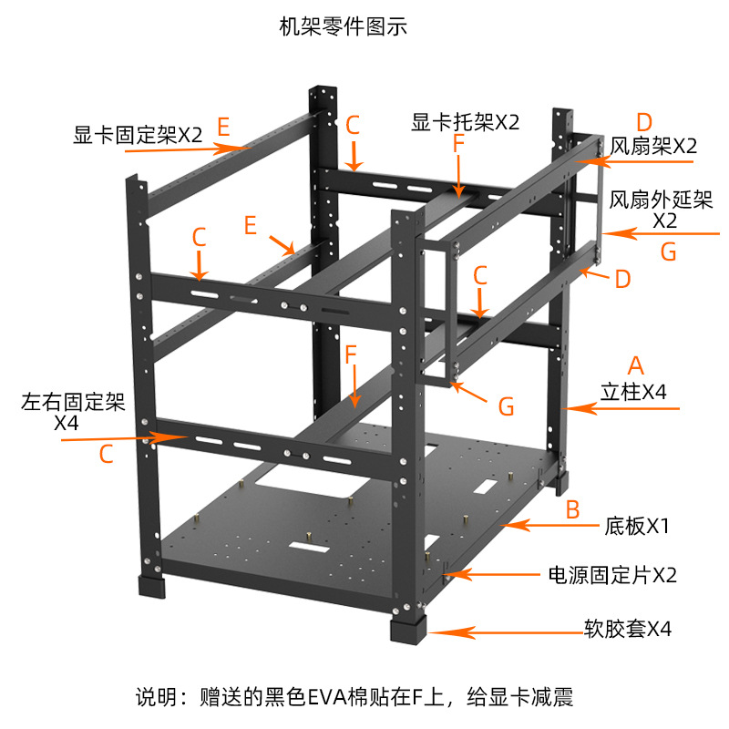 Stackable Open Air GPU Rack 6  - Gpu Mining Rig Frame 8 Gpu review and price